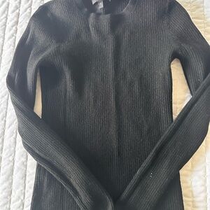 Theory Black Ribbed Sweater